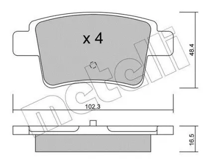 Колодки гальмівні (задні) Citroen C4 Picasso/Grand Picasso 06-13/Peugeot 408 1 Metelli 22-0801-0
