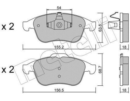 Колодки тормозные (передние) Renault Laguna III 07-15/Latitude 10- Metelli 22-0803-0