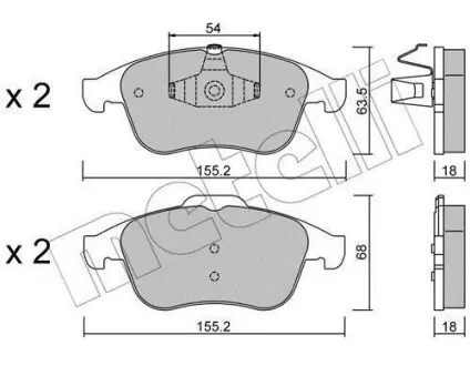 Колодки тормозные (передние) Renault Megane III/Laguna III/Scenic III 08-/Clio 13- Metelli 22-0803-2