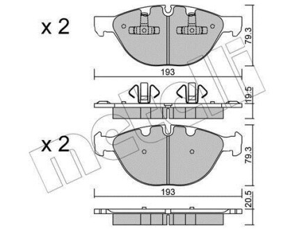 Колодки тормозные (передние) BMW X5 (E70)/X6 (E71/E72) 07-14 Metelli 22-0823-0