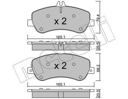 Колодки тормозные (передние) MB GLK-class (X204) 08- Metelli 22-0825-0