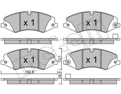 Колодки тормозные (передние) Land Rover Discovery IV/V 09-/Range Rover III/IV/Sport I/II 06- Metelli 22-0836-6