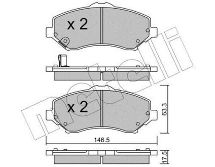 Колодки тормозные (передние) Chrysler Grand Voyager/Dodge Caravan/Journey/Jeep Cherokee/Compass 07- Metelli 22-0862-0