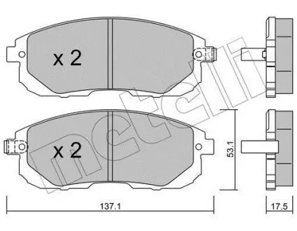 Колодки гальмівні (передні) Nissan Juke/Pulsar/Tiida 07- Metelli 22-0876-1