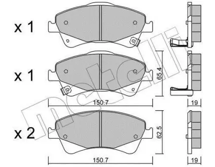 Колодки гальмівні (передні) Toyota Avensis/Verso 08-18/Auris 06-15 Metelli 22-0878-0