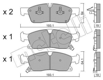 Колодки тормозные (передние) Jeep Grand Cherokee IV 3.0-6.4 10- Metelli 22-0927-0