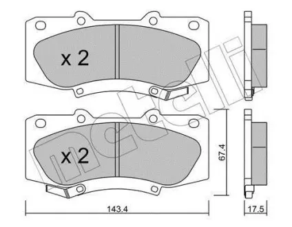 Колодки гальмівні (передні) Toyota Hilux 2.5-4.0 d-4d 04- Metelli 22-0937-0