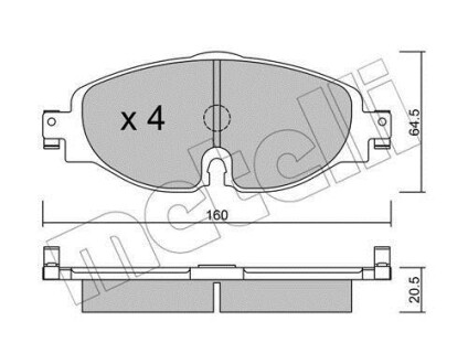 Колодки тормозные (передние) Audi A1/Q3 18-/Skoda Octavia/VW Golf/Caddy/Touran/Passat 12- Metelli 22-0950-0