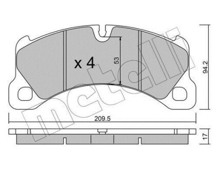 Комплект тормозных колодок (дисковых) Metelli 22-0956-0