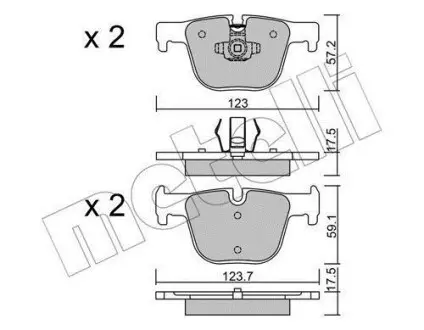 Колодки гальмівні (задні) BMW 3 (F30/F31/F34/F80)/4 (F32/F36/F82) 11- Metelli 22-0963-0