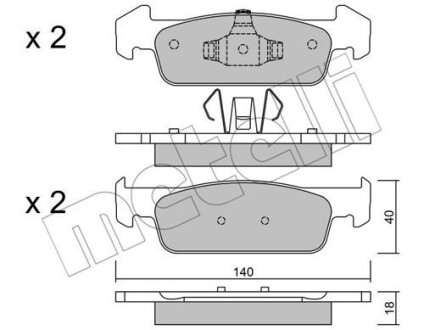 Комплект тормозных колодок из 4 шт. дисков Metelli 22-0975-1