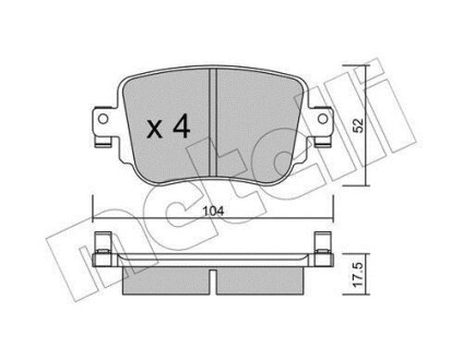 Колодки тормозные (задние) Audi Q3/Skoda Octavia/Seat Leon/VW Golf/Caddy IV 14- Metelli 22-0980-0