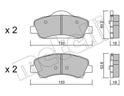 Колодки тормозные (передние) Citroen C4 Cactus 14-/Peugeot 301 12-/308 II 13- Metelli 22-0982-0