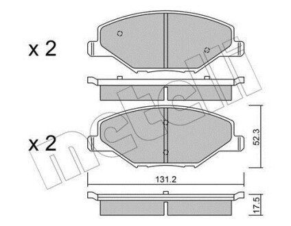 Колодки тормозные (передние) Skoda Fabia II/III 07-/VW Polo 10- Metelli 22-1006-0