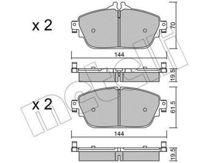 Колодки тормозные (передние) MB C-class (W205/S205/C205)/E-class (W213) 14- Metelli 22-1017-0