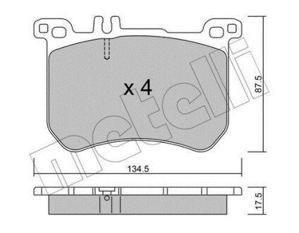 Колодки тормозные (передние) MB S-class (W222, V222, X222)/SL-class (R231) 12- Metelli 22-1021-0