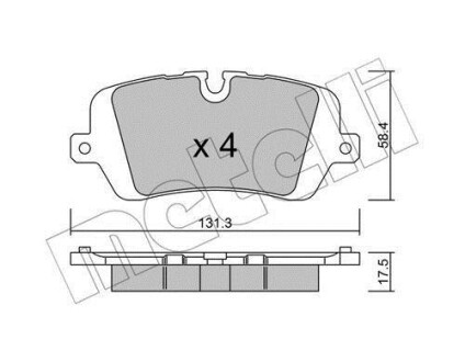 Тормозные колодки (задние) Land Rover Range Rover 12-/Defender 19-/Discovery V 16- Metelli 22-1025-0