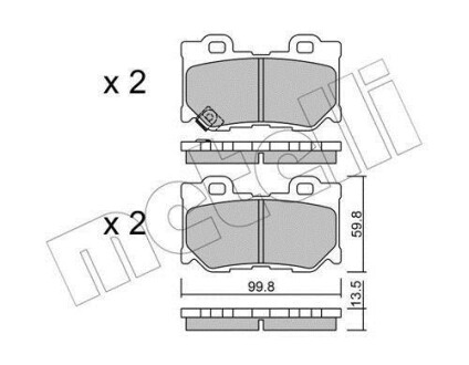 Колодки тормозные (задние) Infiniti FX/G/Q50 08- Metelli 22-1030-0
