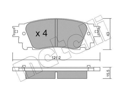 Тормозные колодки (задние) Lexus NX 14- Metelli 22-1041-0