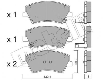 Колодки тормозные (передние) Hyundai Ioniq 16-/Kia Niro 16- Metelli 22-1092-0