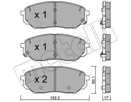 Колодки тормозные Hyundai Santa Fe IV/Kia Sorento 2.0-3.3 15- Metelli 22-1096-0