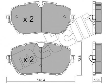 Колодки тормозные (передние) Peugeot 308 II 13-/508 II 18- Metelli 22-1105-0