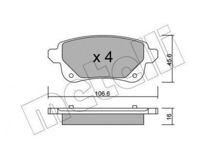 Тормозные колодки (задние) Renault Megane IV/Scenic IV/Grand Scenic IV/Espace/Talisman 16- Metelli 22-1112-0