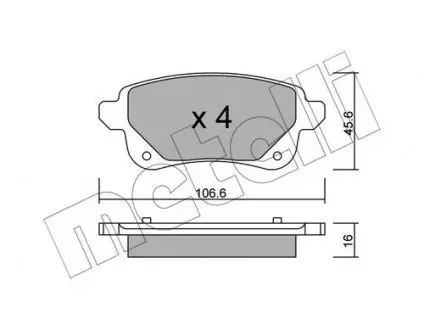 Тормозные колодки (задние) Renault Megane IV/Scenic IV/Grand Scenic IV/Espace/Talisman 16- Metelli 22-1112-0
