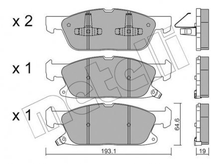 Колодки тормозные (передние) Ford Galaxy III/S-Max 15- Metelli 22-1117-0