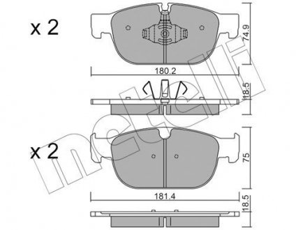 Колодки тормозные (передние) Volvo S60/S90/V60/V90/XC40/XC60/XC90 2.0 15- Metelli 22-1120-0