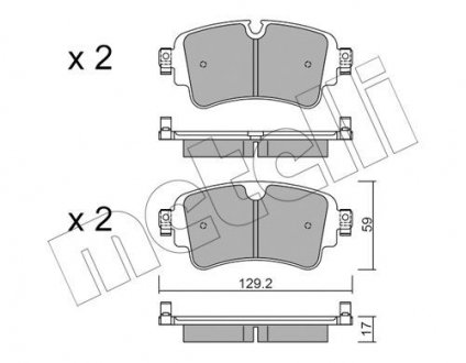 Колодки тормозные (задние) Audi A4/A5/Q5/Q7 2.0 TFSI/TDI/3.0 TDI 15- Metelli 22-1129-0