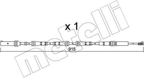 Датчик зносу гальмівних колодок (задніх) BMW 5 (G30/F90)/7 (G11/G12) 15- (L=915mm) Metelli SU.351