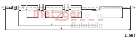 Трос ручного гальма METZGER 11.6684