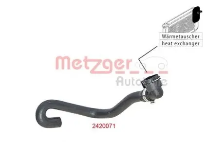 Патрубок системы охлаждения резиновый. METZGER 2420071