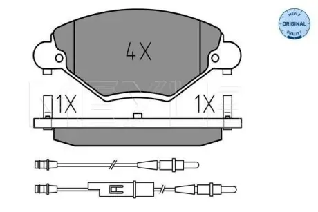 Тормозные колодки (передние) Citroen C5 01- (с датчиком) MEYLE 025 232 7717/W