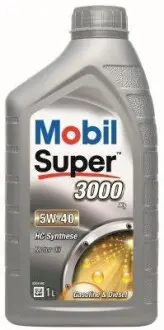 Масло 5W40 1 л Super 3000 (A3/B4/VW502.00/505.00/MB229.3/A40/RN0700/0710) MOBIL 150564