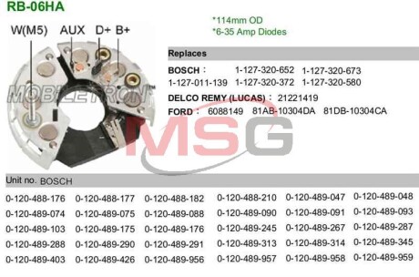 Выпрямитель диодный MOBILETRON RB06HA