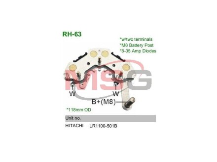 Діодний міст генератора MOBILETRON RH63