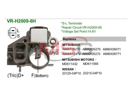 Регулятор напряжения генератора MOBILETRON VR-H2009-6H