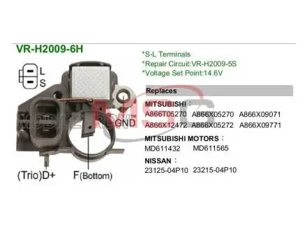 Регулятор напруги генератора MOBILETRON VR-H2009-6H