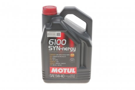 Масло 6100 Syn-nergy SAE 5W40 5L MOTUL 368351