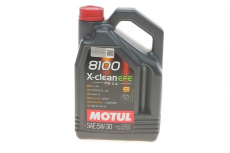 Масло 5W30 X-clean EFE 8100 (4L) (109171) (LL-04/9.55535-S1/S3/229.52/GM DEXOS2/MB 229.52) MOTUL 814007