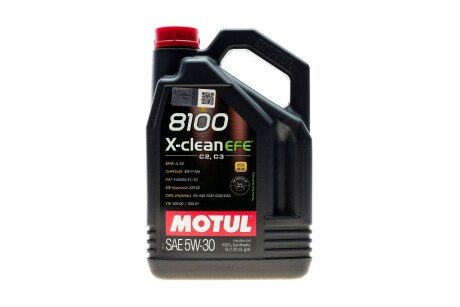 Олива 8100 X-CLEAN EFE 5W30 5L MOTUL 814051 (фото 1)