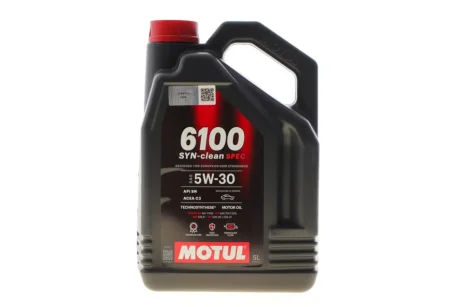 Олива моторна Technosynthese д/авто 6100 Syn-clean Spec 5W30 5L MOTUL 814351