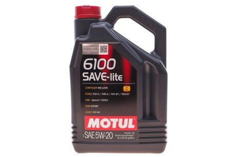 Олива 6100 Save-lite SAE 5W20 4L MOTUL 841350