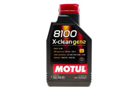 Масло 8100 X-CLEAN GEN2 5W-40 1L MOTUL 854111