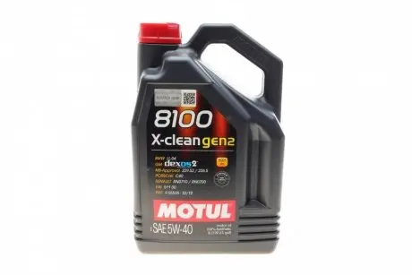 Масло 8100 X-CLEAN GEN2 5W-40 5L MOTUL 854151