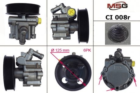 Насос ГУР восстановленный CITROEN C5 01-04,C5 04-,C5 Break 01-04,C5 Break 04-;FIAT SCUDO 07- MSG CI008R