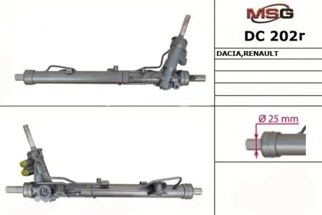 Рульова рейка з ГУР відновлена Renault Duster 10-18, Dacia Duster 10-17 MSG DC202R