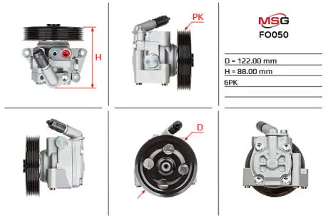 Насос ГУР новий Ford Mondeo IV 07-15, Ford Galaxy 06-15, Volvo V70 07-16 MSG FO050